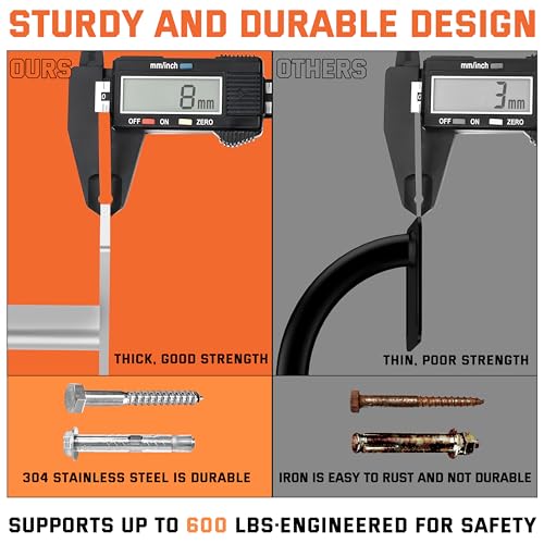 2025 Upgrade Pull Up Bar Wall Mounted - 600 lbs Heavy Duty Strength Training Pull-Up Bars, Ideal Rogue Pull Up Bar for Hom...