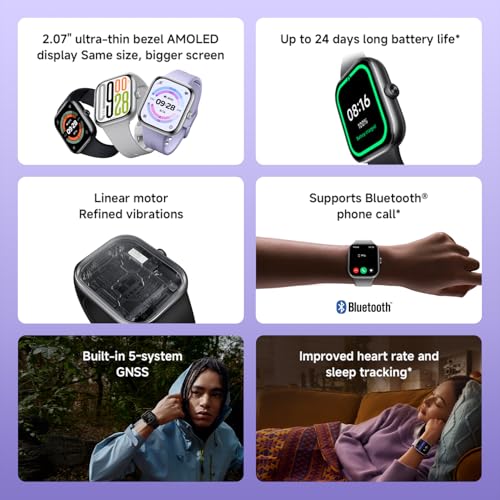 XIAOMI Redmi Watch 5 Smartwatch, 2.07" LCD Display, 24 Days of Bat Life, 150+ Sports Modes, 2 MIC 5ATM Waterproof, Bluetoo...