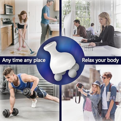 DEITY 4 Heads Handheld Massage Gun Deep Tissue, Electric Body Massager, Percussion Muscle Massager for Easing Shoulder and...