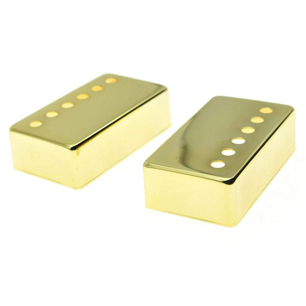 Kaish 2Pcs Humbucker Guitar Pickup Cover Brass Humbucker Pickup Covers 50Mm/52Mm Pole Spacing Pickup Cover For Epi Les Paul Gold