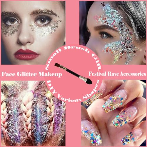 Body Glitter Face Glitter Gel: Singer Concerts Disco Festival Rave Accessories Face Glitter Makeup 150ml Chunky Sequins Me...
