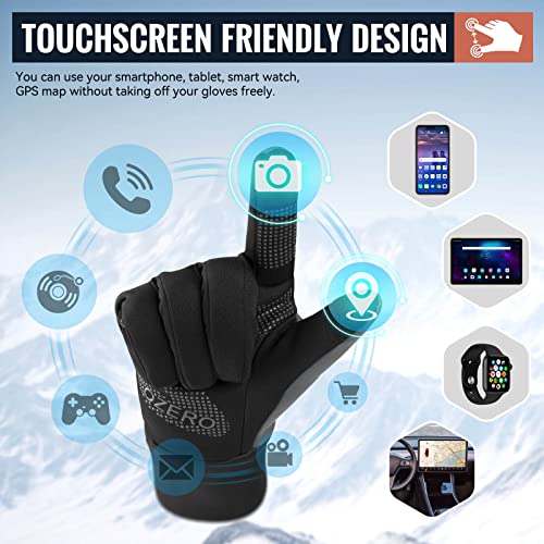 OZERO Winter Touchscreen Gloves for Men: Warm Running Gloves Windproof Water Resistant - Lightweight Thermal Glove for Hik...