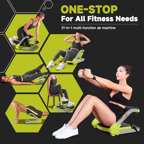 Ab Trainer/Crunch Machine, Ab Workout Equipment, 4 Adjustable Resistance, Ab Machine for Stomach Workout, 350 LBS Weight C...