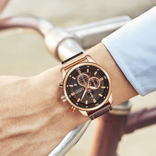 FANMIS Mens Sport Military Analog Quartz Watch Chronograph Classic Casual Business Dress Waterproof Watch Multifunctional ...