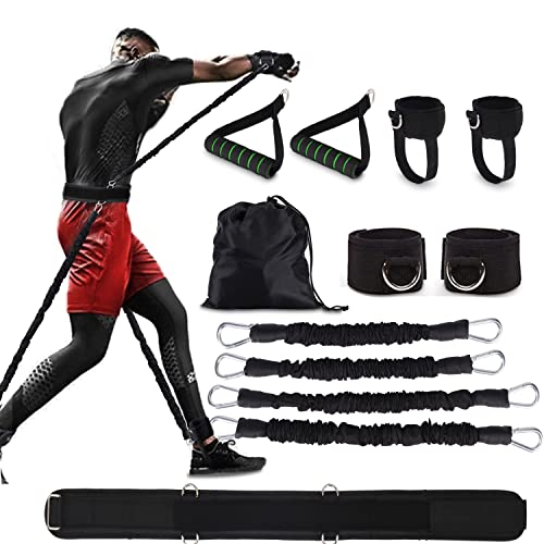 Boxing Resistance Bands MMA Boxing Training Equipment Gear with Handles/Ankle Cuff/Belt for Men,Shadow Boxing Accessories ...