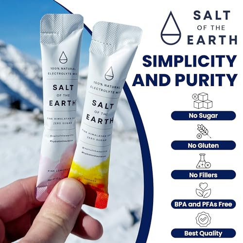 Salt of the Earth Premium Zero-Sugar Electrolyte - Made with Pink Himalayan Salt - Hydration Powder Packets | Premium Ingr...