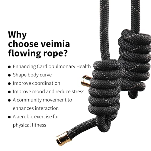 veimia Flow Rope for Fitness High Performance Double Woven Workout Rope Adjustable Flow Jump Rope for Men Women Training I...
