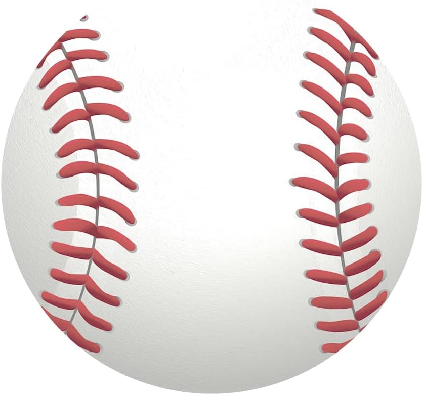 Leyiyi 4x4ft Baseball Birthday Round Backdrop Cover Polyester Sports Baseball for Boys Kids Birthday Party Red White Photography Background Newborn Gender Reveal Party Cake Table Banner Decoration