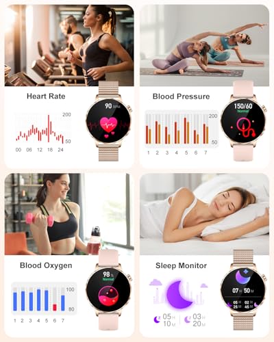 PODOEIL Smart Watches for Women (Answer/Make Calls), Heart Rate/Sleep/Blood Pressure Monitor, 100+ Sports Modes, IP68 Wate...