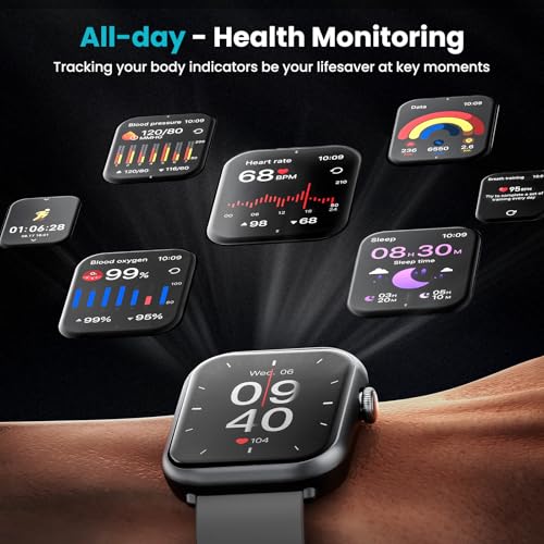 HOMOGO Smart Watches for Men Women, 1000mAh Battery Life Smart Watch for Android and iPhone Compatible, Fitness Tracker wi...