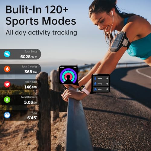 Fitness Tracker Answer/Make Calls, Smart Watch with Blood Pressure, Blood Oxygen, 24/7 Heart Rate Monitor, 120+ Sport Mode...