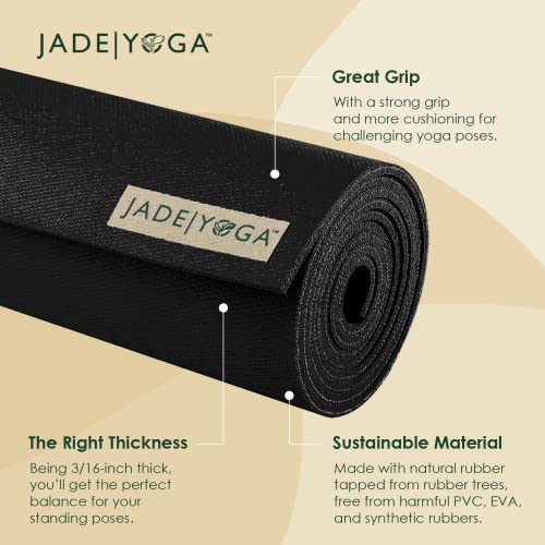 JadeYoga Harmony Yoga Mat - Durable & Thick Gym Fitness Mat, Non-Slip Natural Rubber Yoga Mat - Home Exercise & Stretching...