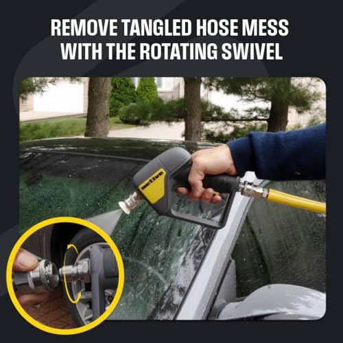 Active Pressure Washer Accessory Bundle, Adaptable for All Electric & Gas Pressure washers w/ M22-14mm Connections. Swivel...