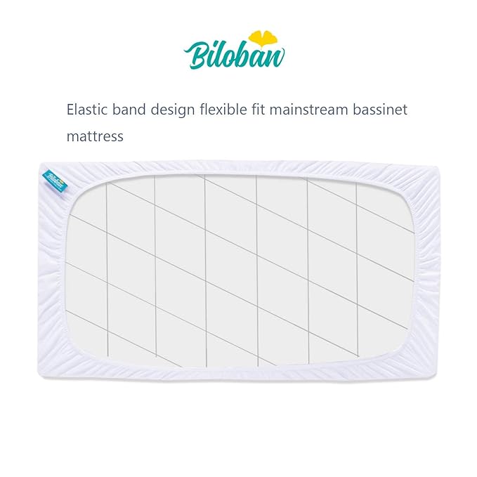 Waterproof Bassinet Mattress Protector, Fit for 17" x 33" Most Mainstream Bassinet Mattress - Rectangle, Hourglass, Oval, Ultra Soft Breathable, Washer & Dryer