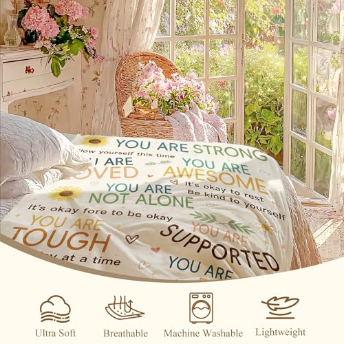 Get Well Soon Gifts for Women Mom After Surgery, Hug Healing Blanket Breast Cancer Care Warm Gift for Patient, Inspiration...