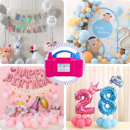 YEPVIE Electric Balloon Pump, Portable 2 Modes Balloon Blower Machine with 14 Balloon Arch Kits, Air Pump for Balloon, Bal...