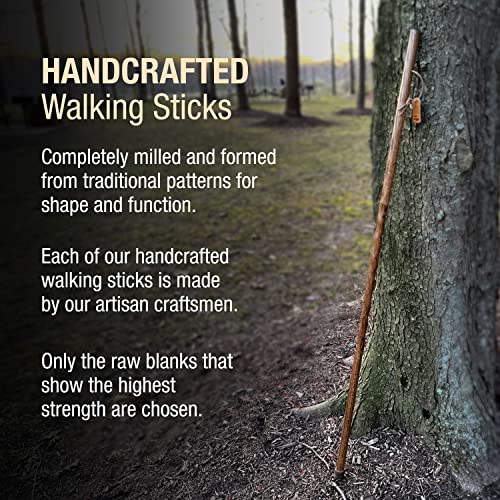 Brazos Handcrafted Wood Walking Stick, Twisted Oak, Traveler Style, for Men & Women, Made in The USA, 55"