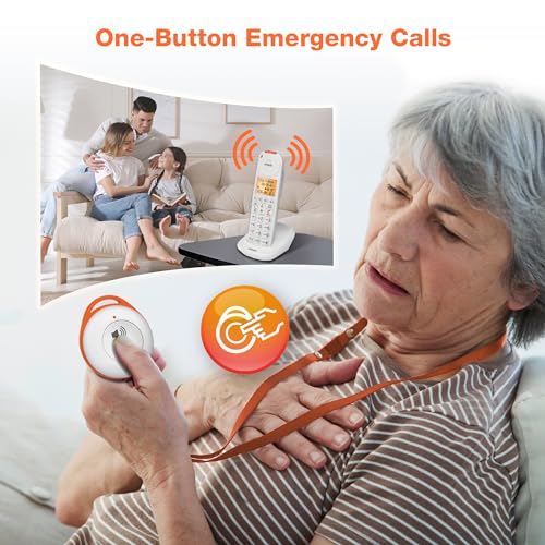 VTech SN7022 Wearable SOS Emergency Pendant – Compatible ONLY with SN5127 & SN5147 Cordless Senior Phones – Water-Resistan...