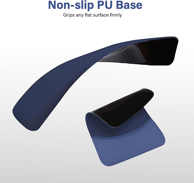 MOSISO Wrist Rest Support for Mouse Pad&Keyboard Set, Rectangular Ergonomic Mousepad Non-Slip Base Home/Office Pain Relief&Easy Typing Pad with Neoprene Cloth&Raised Silicone Lining, Navy Blue