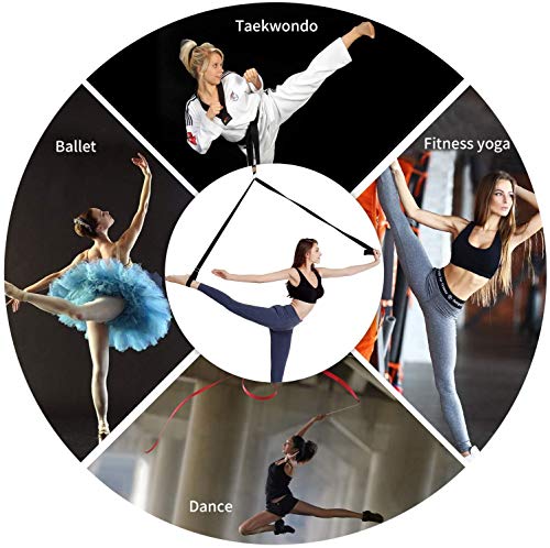 Stretching Strap with Door Anchor & Resistance Band – Improve Leg Stretch Flexibility for Splits, Ballet, Dance, Cheer, Yo...