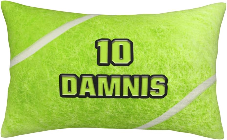 Custom Name Ball Sport Theme Throw Pillow Cover Customized Home Decor Pillow Cover for Tennis Lovers Ball Theme Tennis Throw Pillowcase Personalized Sport Enthusiast Pillowcase for Sofa Bedding