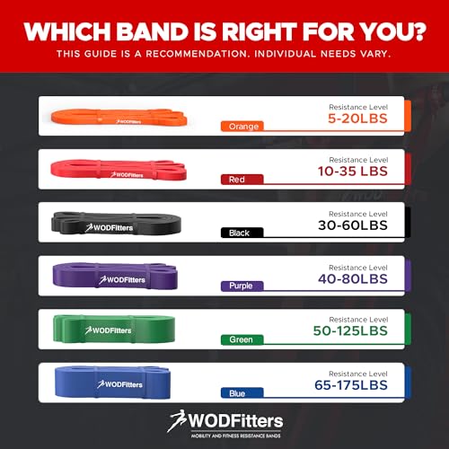 WODFitters Pro Series Pull-Up Assistance Bands – Premium Resistance Loop Bands for Assisted Pull Ups, Muscle Ups, Strength...