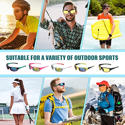 Leumoi 18 Pairs Sports Sunglasses Tactical Running Sunglasses Driving Shade Motorcycle Glasses for Men Women Youth