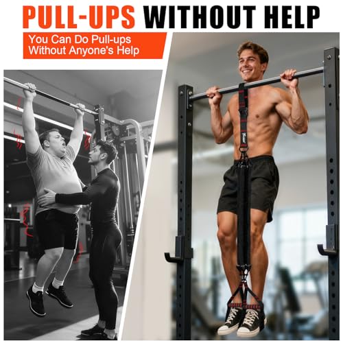 Pull Up Assistance Bands, Heavy Duty Resistance Bands with Handles, Exercise Band with Door Anchor, Adjustable Workout Ban...