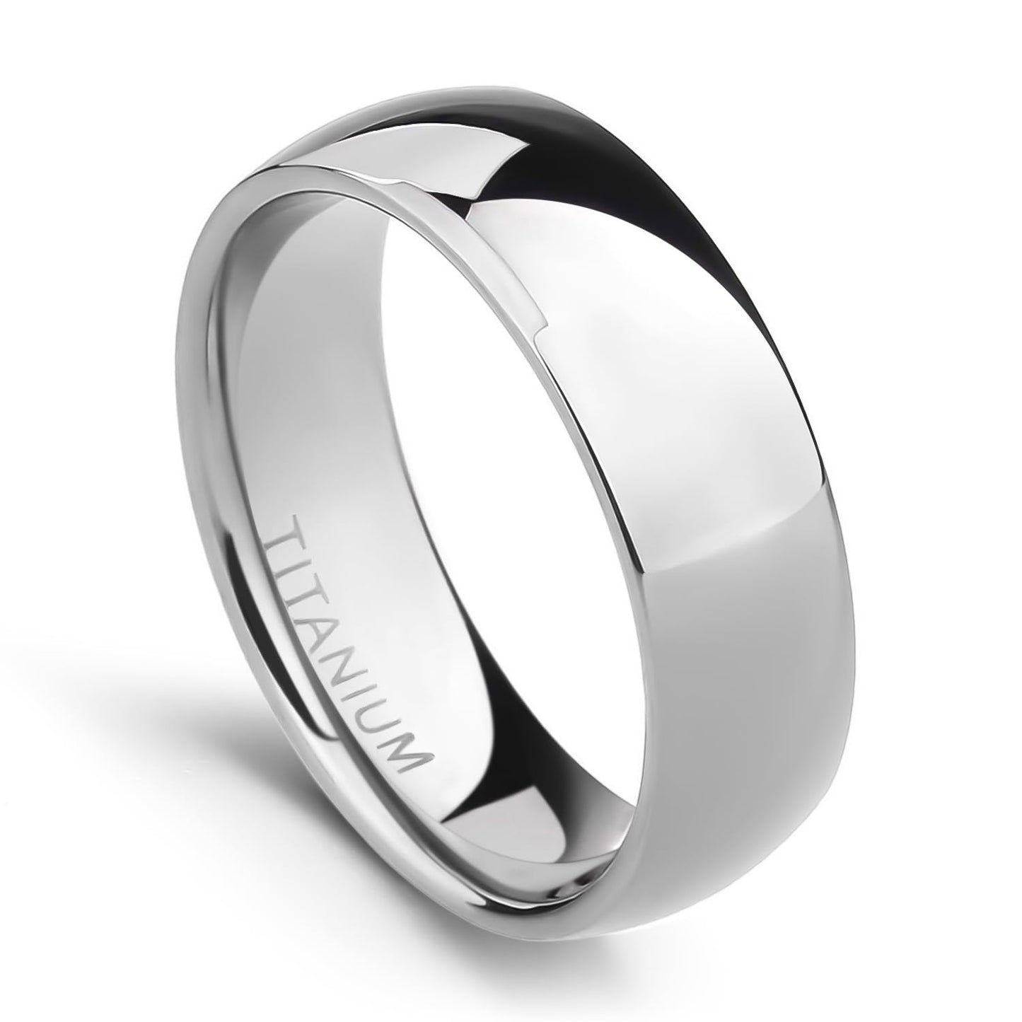 TIGRADE 2mm 4mm 6mm 8mm 10mm Titanium Ring Plain Dome High Polished Wedding Band Comfort Fit Size 3-15,6mm,Size 9
