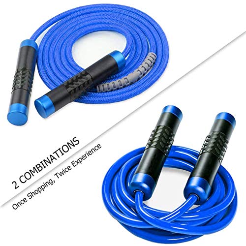 Redify Weighted Jump Rope for Workout Fitness(1LB), Tangle-Free Ball Bearing Rapid Speed Skipping Rope for MMA Boxing Weig...