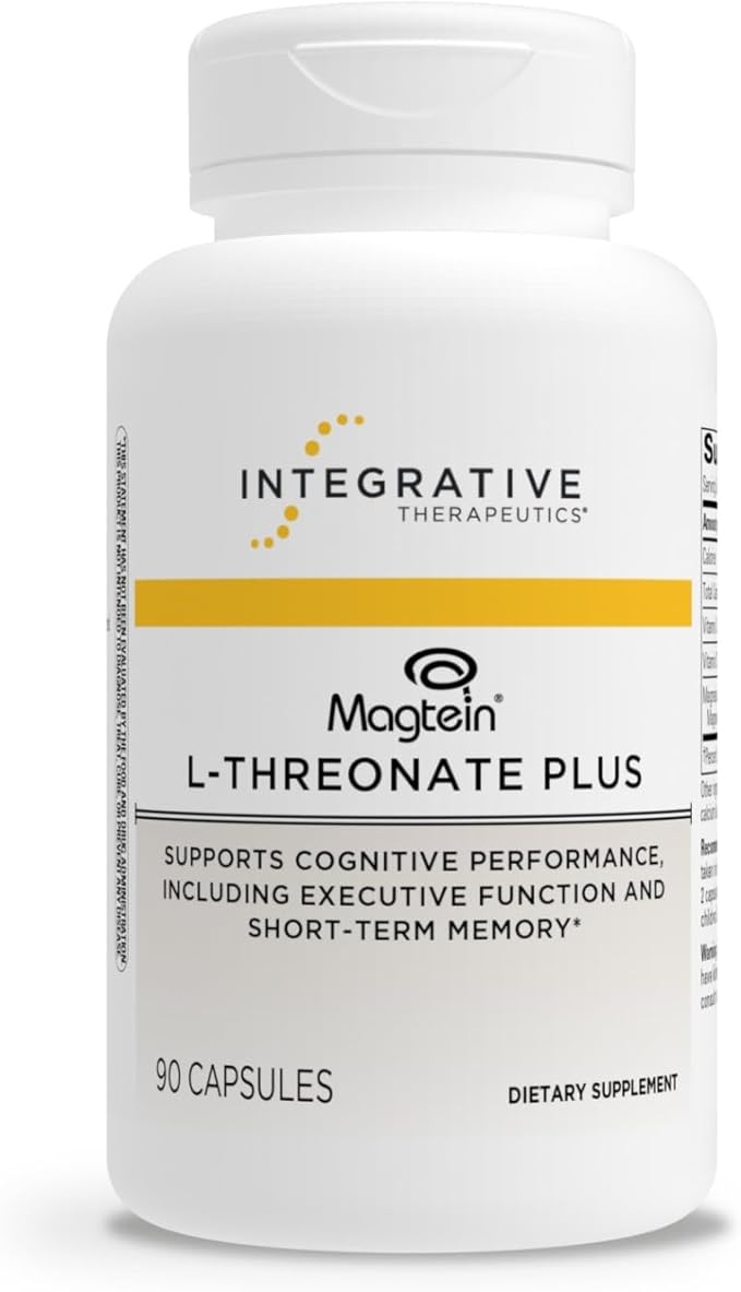 Integrative Therapeutics Magtein L-Threonate Plus, Cognitive Support*, Short-Term Memory Support*, Vitamin C, Vitamin D3, 90 Capsules