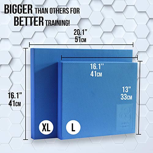 pete's choice XL or L Foam Balance Pad - Free Stretching Strap & Booklet | Extra Large Balance Pads - Physical Therapy, An...