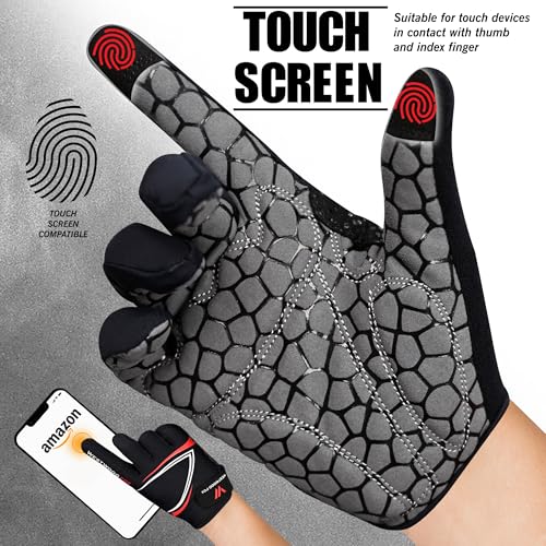WESTWOOD FOX Full Finger Cycling Gloves, Padded, Anti-Slip Touchscreen, Shock Absorbing Mountain Bike Gloves for Road Bicy...
