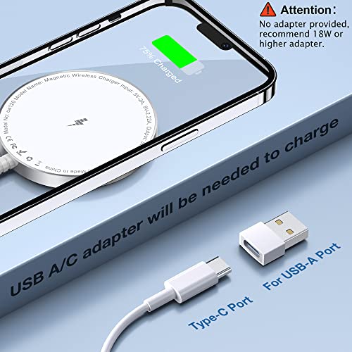 for MagSafe Charger: Magnetic Wireless Charging Pad for iPhone 17 16 15 14 13 12 Series & AirPods 4-2 Pro, Strong Magnet, ...