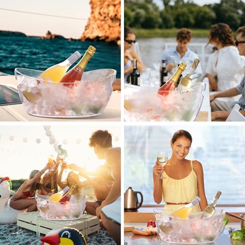 Ice Bucket 2 PCS, Thickened Ice Buckets for Parties, Mimosa Bar Supplies Beverage Tub for Champagne Beer Sparkling Wine Co...