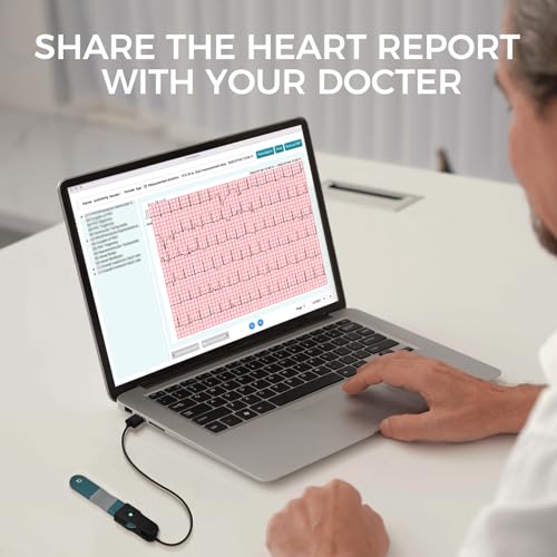 Livenpace 1-Lead Heart Health Monitor at Home, Portable 24 Hours Chest Lead Device with Free AI Analysis & PC Report, Rech...
