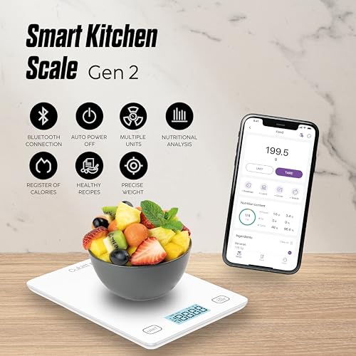 CUBITT Smart Kitchen Scale, Bluetooth Food Scale with Nutritional Calculator for Keto, Macro and Calorie, Digital Grams an...