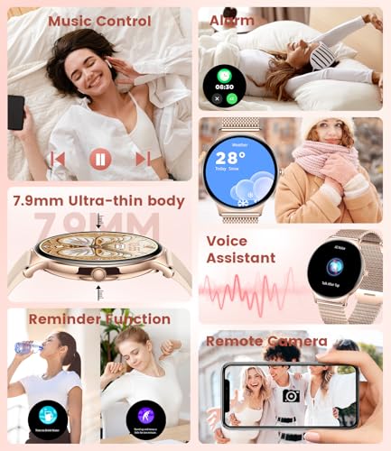 LIGE Smart Watch for Women(Dial/Answer Calls), 1.43" AMOLED HD Display, 100+ Sports Modes Fitness Tracker Watch, 5ATM Wate...