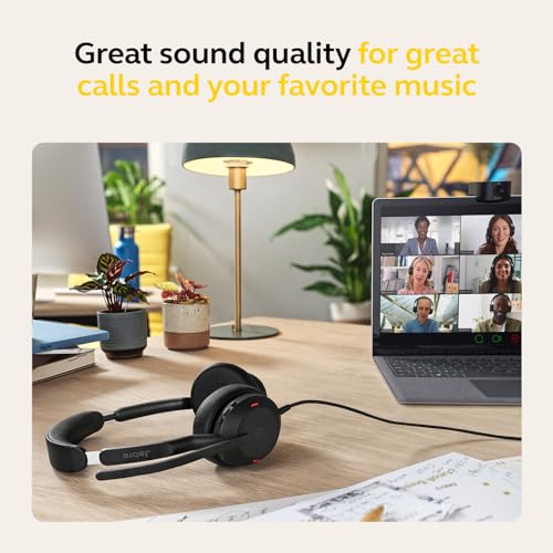 Jabra Evolve2 50 Wired Stereo Headset - with AirComfort Technology, Noise-Cancelling Mics & Active Noise Cancellation - MS...