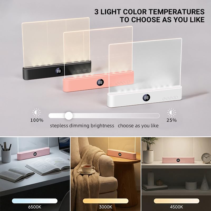 ROVIA Smart LED Reading Light, Dimmable Book Light with 3 Colors Adjustable & Timer Dimmable Panel, Rechargeable Flat Page Reading Light, Eye Protection Lights for Bedtime Night Reading (Black)
