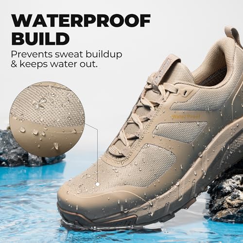 NORTIV 8 Men's Waterproof Hiking Shoes Lightweight Trekking Walking Fashion Sneakers with Arch Support for Camping Tennis ...