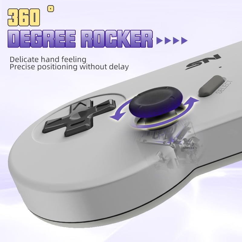 VILCORN Video Game Console 16Bit Super Game Machine Built in 5000 Classic Games Support HDMI 4K TV Plug Play Retro Gaming Console System with Dual Wireless Controllers Gift