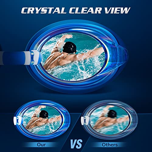 Portzon dynamics Swim Goggles, Anti Fog Clear No Leaking Swimming Goggles for Adult Men Women