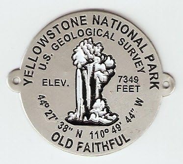 Yellowstone National Park - Old Faithful Benchmark - Hiking Stick Medallion
