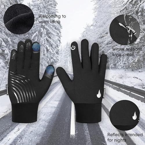 SAWANS Kids Cycling Gloves Sports Winter Thermal Boys Girls Children Windproof Anti-Slip Touchscreen Gloves Age 4-12 Years...