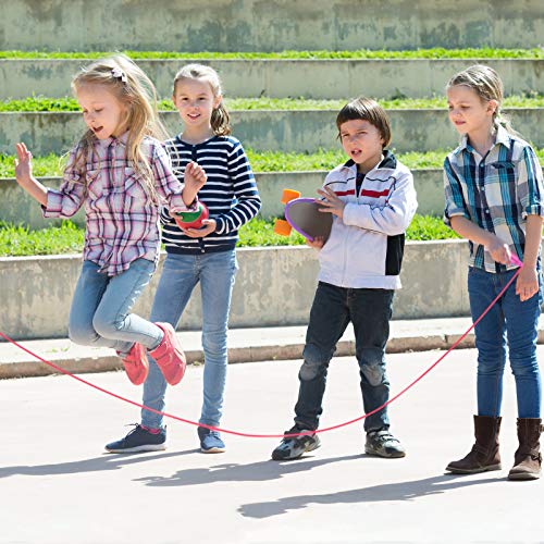 Elcoho 15 Pack Colorful Kids Jump Rope Set Adjustable Plastic Kids Jump Rope Skipping Rope Outdoor Jump Ropes Great Party ...