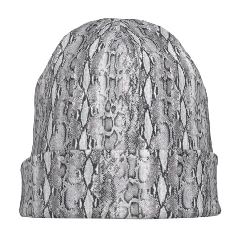 sackhg Snake Skin Black and White Print Winter Beanie Hat Men Women Soft Lightweight Thermal Cap for Outdoor Skiing Wear