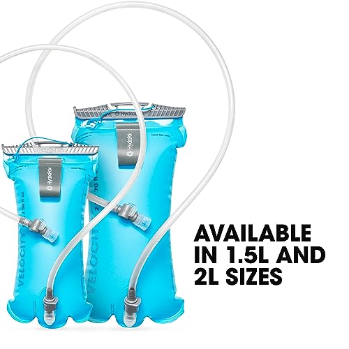 HydraPak Velocity Hydration Reservoir (1.5L or 2L), Slim Profile Water Bladder, Self-Sealing Bite Valve, Leak Proof, Rever...