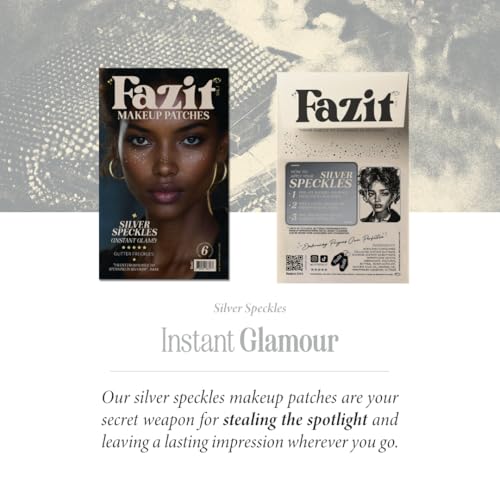 Fazit Makeup Patches - Silver Speckles - Glow Up Make-Up Patches - Cute Glitter Makeup Accessories for Women - Cosmetic Gl...