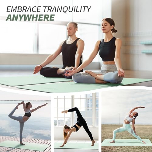 CAMBIVO Yoga Mat for Women Men Kids, 1/3 & 1/4 & 2/5 Inch Extra Thick Yoga Mat Non Slip, 72" x 24" TPE Yoga Mats, Workout ...
